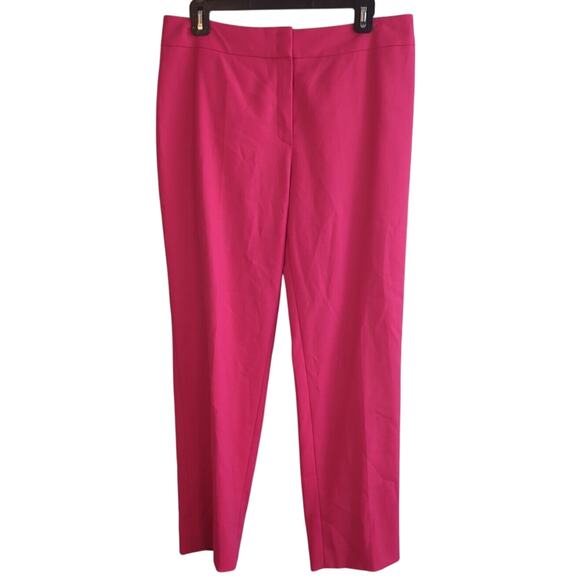 Escada Pants - Escada Women Tina Straight Leg Ankle Crop Trouser Pant Size 42 US 12 Orchid Pink